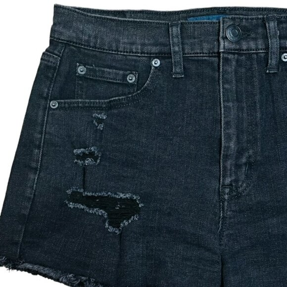 AEROPOSTALE Aero Cheeky Ripped Black Denim Jean Shorts - Size 6 - Picture 3 of 9